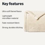 Amazon Basics Soft Fleece Throw Blanket, Lightweight Cozy Blanket for Couch & Sofa, 50 x 60 Inches, Beige