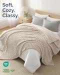 Super Soft Fleece Blanket Throw Size - Fleece Throw Blanket for Bed, Couch & Chair - Cozy, Warm & Breathable - All Season Fuzzy, Cute Decor, Microplush Bedding for Women, Men & Teens - 50x60, Cream
