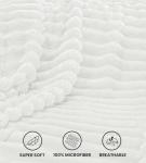 Utopia Bedding Off White Striped Fleece Blanket Throw Size Fluffy, Warm & Lightweight Ribbed Throw for Bed, Sofa & Chair - Soft Cozy Blanket for Home Decor & Gifting (50x60 Inches)