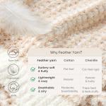 Snuggle Sac Cream Waffle Throw Blanket for Couch Bed Sofa 50x60 inches, Reversible Beige Blanket Microfiber Fluffy Fuzzy Cozy Knit Soft Throws for Women Mothers Birthday Gifts