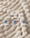 Super Soft Fleece Blanket Throw Size - Fleece Throw Blanket for Bed, Couch & Chair - Cozy, Warm & Breathable - All Season Fuzzy, Cute Decor, Microplush Bedding for Women, Men & Teens - 50x60, Cream