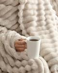 Super Soft Fleece Blanket Throw Size - Fleece Throw Blanket for Bed, Couch & Chair - Cozy, Warm & Breathable - All Season Fuzzy, Cute Decor, Microplush Bedding for Women, Men & Teens - 50x60, Cream