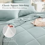 EMME Queen Comforter Set - 7-Piece Bed in a Bag for All Seaon, Ultra Soft Bedding Set with Comforter, Flat Sheet, Fitted Sheet, Pillowcase, Pillow Sham (Aqua Blue, Full/Queen)