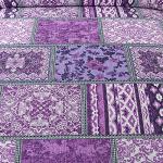 NEWLAKE Cotton Bedspread Quilt Sets-Reversible Patchwork Coverlet Set, Purple Classic Bohemian Pattern,Queen Size