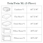 EMME Queen Comforter Set - 7-Piece Bed in a Bag for All Seaon, Ultra Soft Bedding Set with Comforter, Flat Sheet, Fitted Sheet, Pillowcase, Pillow Sham (Aqua Blue, Full/Queen)