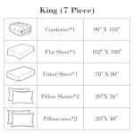 EMME Queen Comforter Set - 7-Piece Bed in a Bag for All Seaon, Ultra Soft Bedding Set with Comforter, Flat Sheet, Fitted Sheet, Pillowcase, Pillow Sham (Aqua Blue, Full/Queen)