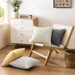 Softalker Throw Pillow Covers 18 x 18, Set of 2 - Cream Decorative Soft Corduroy Striped Boho Throw Pillow Covers, Modern Home Cushion Pillow Cases for Farmhouse Decor, Couch, Sofa, Bed & Living Room