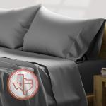 TEXAS LINEN CO. 100% Egyptian Cotton Sheets - 600 Thread Count 4 PC King Size Sheet Set, Soft, Cooling, High Thread Count Sateen Weave, Extra Long Staple Luxury Bedding, 16 in Deep Pocket - Dark Grey