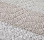 Chezmoi Collection Robyn 3-Piece Neutral Taupe Gray White Floral Hibiscus Flower Patchwork Striped Quilt Set - Pre-Washed Cotton Coverlet - Lightweight Reversible Bedspread, Queen Size