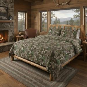 Northwest Realtree 4-Piece Twin Size Bed in a Bag Set, 1 Comforter, 1 Fitted Sheet, 1 Flat Sheet, 1 Pillowcase, All Seasons Bedding, Xtra Green Camo