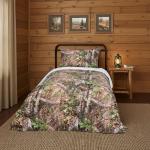 Northwest Realtree 4-Piece Twin Size Bed in a Bag Set, 1 Comforter, 1 Fitted Sheet, 1 Flat Sheet, 1 Pillowcase, All Seasons Bedding, Xtra Green Camo