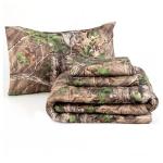 Northwest Realtree 4-Piece Twin Size Bed in a Bag Set, 1 Comforter, 1 Fitted Sheet, 1 Flat Sheet, 1 Pillowcase, All Seasons Bedding, Xtra Green Camo
