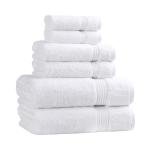 Superior Egyptian Cotton 6-Piece Towel Set, Bathroom Essentials, Towels For Bathroom, Apartment, Airbnb, Guest Bath, Face, Hand, Bath Towels, Washcloths, Absorbent, Fast Drying, White