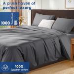 SONORO KATE 100% Egyptian Cotton Duvet Cover Queen Size, 1000 Thread Count Sateen Duvet Cover, Soft, Breathable Cotton Comforter Cover with Hidden Zipper Closure - 3 PC (Dark Grey,Queen)