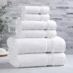 Superior Egyptian Cotton 6-Piece Towel Set, Bathroom Essentials, Towels For Bathroom, Apartment, Airbnb, Guest Bath, Face, Hand, Bath Towels, Washcloths, Absorbent, Fast Drying, White
