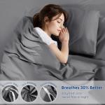 SONORO KATE 100% Egyptian Cotton Duvet Cover Queen Size, 1000 Thread Count Sateen Duvet Cover, Soft, Breathable Cotton Comforter Cover with Hidden Zipper Closure - 3 PC (Dark Grey,Queen)