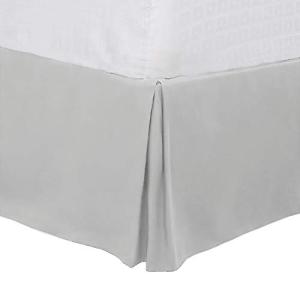 PiccoCasa Queen Size Pleated Bed Skirt, Ruffled Lightweight Box Spring Cover - 16 Inch Drop Dust Ruffle Bedskirt, Wrinkle Free and Fade Resistance, Easy to Stall - Light Gray
