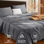 SONORO KATE 100% Egyptian Cotton Duvet Cover Queen Size, 1000 Thread Count Sateen Duvet Cover, Soft, Breathable Cotton Comforter Cover with Hidden Zipper Closure - 3 PC (Dark Grey,Queen)