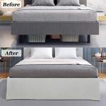 PiccoCasa Queen Size Pleated Bed Skirt, Ruffled Lightweight Box Spring Cover - 16 Inch Drop Dust Ruffle Bedskirt, Wrinkle Free and Fade Resistance, Easy to Stall - Light Gray