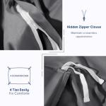 SONORO KATE 100% Egyptian Cotton Duvet Cover Queen Size, 1000 Thread Count Sateen Duvet Cover, Soft, Breathable Cotton Comforter Cover with Hidden Zipper Closure - 3 PC (Dark Grey,Queen)