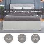 PiccoCasa Queen Size Pleated Bed Skirt, Ruffled Lightweight Box Spring Cover - 16 Inch Drop Dust Ruffle Bedskirt, Wrinkle Free and Fade Resistance, Easy to Stall - Light Gray