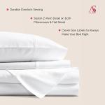 Ashton Sheets 100% Egyptian Cotton California King Size Sheet Set - Luxury 1000 Series Majestic Collection Cal King Size Sheets Set, (4 PC, White) 16" Deep Pocket, Soft Cooling, Sateen Bedding