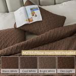 U-NICE HOME 3-Piece Quilt Set Full/Queen Size for All Season with Pillow Shams, Reversible Bedspread/Coverlet/Bedding Decor-Soft, Lightweight, Chocolate