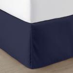 SGI Bedding 18 inch Drop Bed Skirt Queen Size - Platform Style with Secure Fit, Classic Tailored Look, Elegant Pleated Style Dust Ruffle, Split Corners, Wrinkle Resistant Microfiber - Navy Blue
