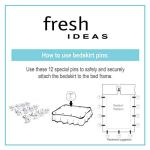 FRESH IDEAS Bed Skirt Dust Ruffle Pins, Spiral Push Pins to Keep Bed Skirt in Place, Set of 12