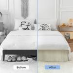 HENGWEITEXT King Size Bed Skirt Split Corners,Pleated Bed Skirt with Split Corner,King Size Ruffle Bed Skirts Split Corner,Easy Fit,Fade Resistant,Wrinkle Free,Tailored Drop