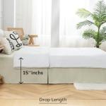 HENGWEITEXT King Size Bed Skirt Split Corners,Pleated Bed Skirt with Split Corner,King Size Ruffle Bed Skirts Split Corner,Easy Fit,Fade Resistant,Wrinkle Free,Tailored Drop