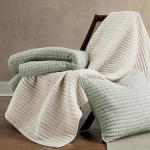 WDCOZY Beige Pick Stitch Queen Size Quilt Set, Striped Lightweight Soft Summer Spring Bedspread, Bamboo Linen Like Textured Coverlet, Chambray Farmhouse Country Rustic Bedding, Netural Thin Comforter