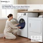 SGI Bedding 18 inch Drop Bed Skirt Queen Size - Platform Style with Secure Fit, Classic Tailored Look, Elegant Pleated Style Dust Ruffle, Split Corners, Wrinkle Resistant Microfiber - Navy Blue