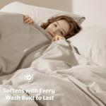 RTHX92N 100% Linen Duvet Cover Set King Size, Pure Natural French Flax Linen Duvet Cover, Breathable for Hot Sleepers, Zipper Closure & Corner Ties - 3 Piece (Linen,King)