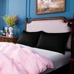 NTBAY Egyptian Cotton Queen Pillowcases - Set of 2, 500 Thread Count Cotton Pillowcases - Soft and Breathable Envelope Closure Pillow Cases - 20x30 Pillow Covers for Bed, Black