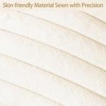 Volcanics Pack of 1 Double-Sided Faux Fur Plush Decorative Throw Pillow Covers 18x18 Inches Soft Fluffy Striped Couch Pillow Cases, Cream White