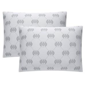 Batman Decorative Bed Pillows Set of 2, Knit Cover Pillows with Bat-Symbol Design, Soft Polyester Fill, 20" x 26"