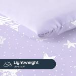 Wake In Cloud - Toddler Bedding Set for Boys Girls, Cute Star Polka Dot, 4 Pieces Soft Crib Bed Set Including Comforter, Sheets and Pillowcase, Light Purple