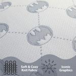 Batman Decorative Bed Pillows Set of 2, Knit Cover Pillows with Bat-Symbol Design, Soft Polyester Fill, 20" x 26"