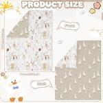 Hahafelt 4 Pieces Crib Bedding Set for Girls and Boys, Soft Baby Bedding Set Including Crib Skirt, Comforter, Sheet and Diaper Stacker for Nursery(Goose Theme)