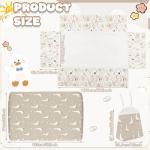 Hahafelt 4 Pieces Crib Bedding Set for Girls and Boys, Soft Baby Bedding Set Including Crib Skirt, Comforter, Sheet and Diaper Stacker for Nursery(Goose Theme)