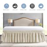 FreshCulture Full Bed Skirt, Elastic Wrap Around Bed Skirt Full Bed, Easy Fit with 15-Inch Tailored Drop, Hotel Quality Dust Ruffle for Full Size Bed, Bed Skirt Full Size (Cream)