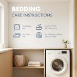 Madison Park 7-Piece Comforter Set, Floral Print, Breathable & Smooth Cotton Sateen Bedding with Euro Shams, Queen, Blue