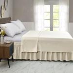 FreshCulture Full Bed Skirt, Elastic Wrap Around Bed Skirt Full Bed, Easy Fit with 15-Inch Tailored Drop, Hotel Quality Dust Ruffle for Full Size Bed, Bed Skirt Full Size (Cream)