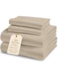 100% Egyptian Cotton King Sheet Set – 1000 Thread Count Naturally Cooling & Breathable Sateen King Sheets, Authentic Long-Staple Cotton for Lasting Softness, Snug Fit 15" Deep Pocket Fitted - Taupe