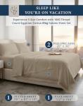 100% Egyptian Cotton King Sheet Set – 1000 Thread Count Naturally Cooling & Breathable Sateen King Sheets, Authentic Long-Staple Cotton for Lasting Softness, Snug Fit 15" Deep Pocket Fitted - Taupe