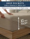 100% Egyptian Cotton King Sheet Set – 1000 Thread Count Naturally Cooling & Breathable Sateen King Sheets, Authentic Long-Staple Cotton for Lasting Softness, Snug Fit 15" Deep Pocket Fitted - Taupe