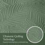 OARAGE Queen Quilt Bedding Set Soft Lightweight Olive Green Bedspread with Leaf Pattern,Ultrasonic Microfiber Bed Coverlet Full Size for All Season (1 Quilt, 2 Shams)