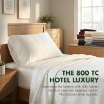 Pantrypoet 800 Thread Count 100% Egyptian Cotton Sheets Queen Size - 4 Piece Set Luxury Sateen Bedding, Cooling & Breathable, 15" Deep Pocket Snug Fit, Soft Hotel Quality Bed Sheets