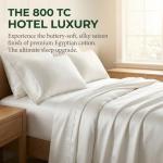 Pantrypoet 800 Thread Count 100% Egyptian Cotton Sheets Queen Size - 4 Piece Set Luxury Sateen Bedding, Cooling & Breathable, 15" Deep Pocket Snug Fit, Soft Hotel Quality Bed Sheets
